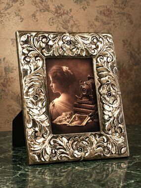 Decorative Metal Frame 7 1/2 x 9 1/2 Floral Designs Easel Back Decor Accent